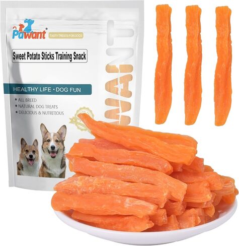 Sweet Potato Dog Treats no Rawhide for Small and Large Dog Sticks Puppy Training Snacks Grain Free 0.5lb/227g in Kuwait