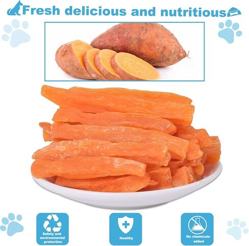 Sweet Potato Dog Treats no Rawhide for Small and Large Dog Sticks Puppy Training Snacks Grain Free 0.5lb/227g in Kuwait