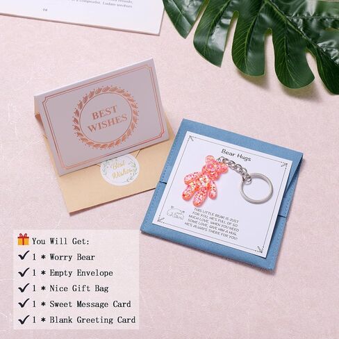 Pocket Bear Hug, Anxiety Relief Gifts for Women Men, Mental Health Positivity Gifts for Anxious Friend, Thinking of You Gift, Comforting Gift for Son Daughter Back to School, Red in Kuwait