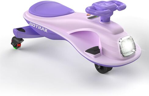 Gotrax WG1 Electric Wiggle Car for Kids, 12V Big Battery up to 120Min Playtime, Music Speaker &Rear Flash Wheels, Battery Display & Easy Assembly w/Pedal Throttle, Crazy Cart Gift for Ages 3+, 132Lbs in Kuwait
