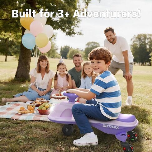 Gotrax WG1 Electric Wiggle Car for Kids, 12V Big Battery up to 120Min Playtime, Music Speaker &Rear Flash Wheels, Battery Display & Easy Assembly w/Pedal Throttle, Crazy Cart Gift for Ages 3+, 132Lbs in Kuwait
