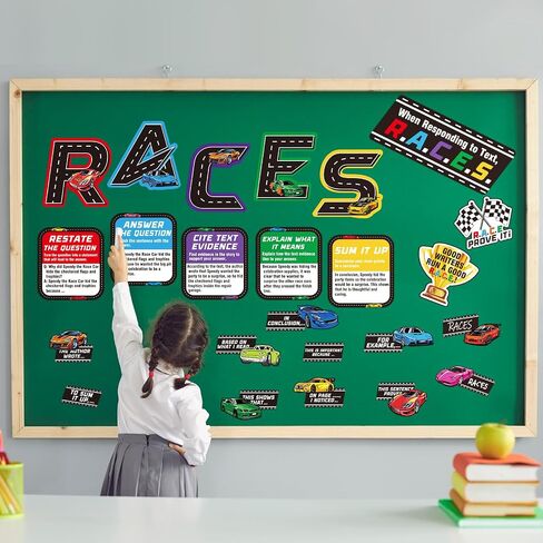 Cinrobiye 37 Pcs Races Writing Process Bulletin Board Decorations Set,Races Reading Strategies Posters with Sentence Beginning Classroom Wall Decor for Elementary Home School Teacher Supplies in Saudi Arabia