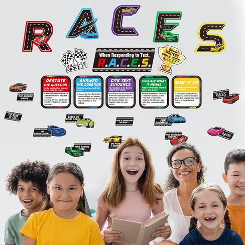 Cinrobiye 37 Pcs Races Writing Process Bulletin Board Decorations Set,Races Reading Strategies Posters with Sentence Beginning Classroom Wall Decor for Elementary Home School Teacher Supplies in Saudi Arabia