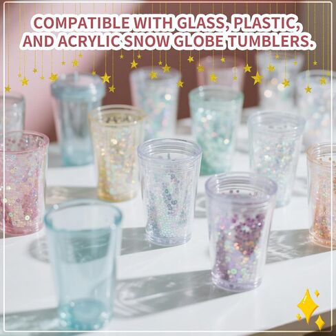 Blisswave 6-Piece Snowflake Cup Making Accessories Set, Including Squeeze Bottle, Funnel, Tweezers, awl, Plastic Needle, Curved Needle Syringe, to Create The Best Glitter Snowflake Cup. in Saudi Arabia