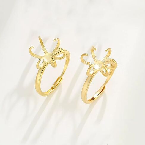 925 Sterling Silver Claw Ring Blanks قواعد حلقة إصبع قابلة للتعديل لأحجار الكيمستات غير المنتظمة Cabochon Settings Rings DIY لصنع المجوهرات in Kuwait