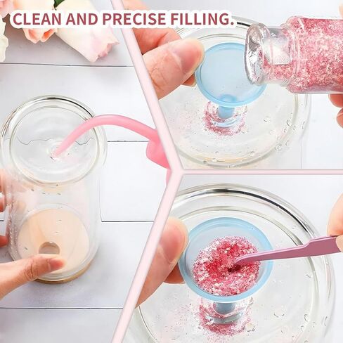 Blisswave 6-Piece Snowflake Cup Making Accessories Set, Including Squeeze Bottle, Funnel, Tweezers, awl, Plastic Needle, Curved Needle Syringe, to Create The Best Glitter Snowflake Cup. in Saudi Arabia