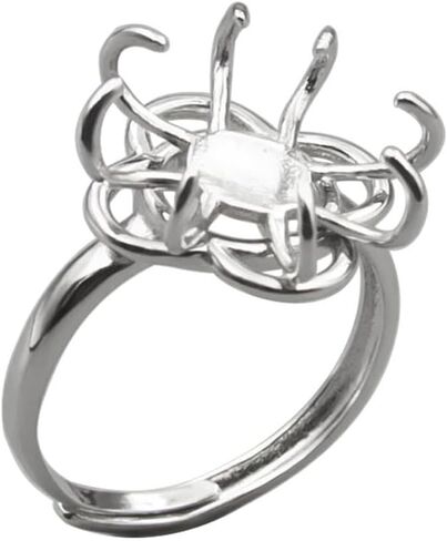 925 Sterling Silver Claw Ring Blanks قواعد حلقة إصبع قابلة للتعديل لأحجار الكيمستات غير المنتظمة Cabochon Settings Rings DIY لصنع المجوهرات in Kuwait
