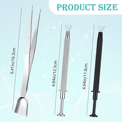 مجموعة أدوات Birecing Ball Grabber ، 3pcs Grabber Tool Asse Set Jeweler's Joot up Prinker Pen Jewelry Tweezers 4 Claw Percing Ball with Prongs Diamond Claw Precision Steel in Kuwait