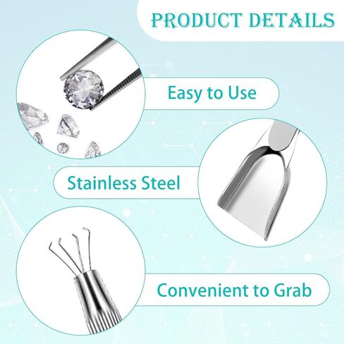 مجموعة أدوات Birecing Ball Grabber ، 3pcs Grabber Tool Asse Set Jeweler's Joot up Prinker Pen Jewelry Tweezers 4 Claw Percing Ball with Prongs Diamond Claw Precision Steel in Kuwait