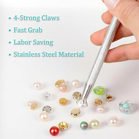 مجموعة أدوات Birecing Ball Grabber ، 3pcs Grabber Tool Asse Set Jeweler's Joot up Prinker Pen Jewelry Tweezers 4 Claw Percing Ball with Prongs Diamond Claw Precision Steel in Kuwait