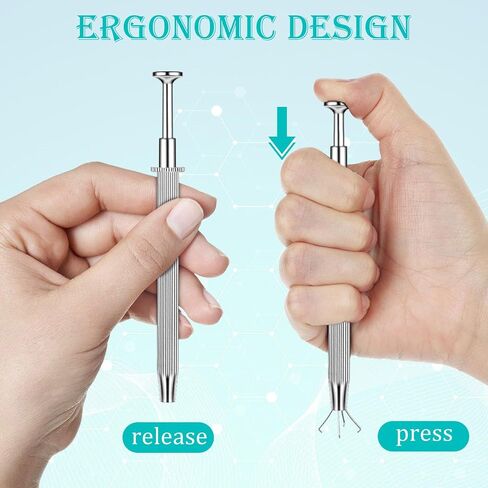 مجموعة أدوات Birecing Ball Grabber ، 3pcs Grabber Tool Asse Set Jeweler's Joot up Prinker Pen Jewelry Tweezers 4 Claw Percing Ball with Prongs Diamond Claw Precision Steel in Kuwait