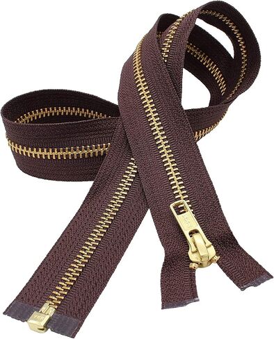 #5 Brass Brown 570 Metal Separating YKK Medium Weight Jacket Zipper - Color Brown - 1 Zipper Per Pack - Made in The United States - Choose Your Length (26" Inches) in Saudi Arabia