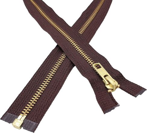 #5 Brass Brown 570 Metal Separating YKK Medium Weight Jacket Zipper - Color Brown - 1 Zipper Per Pack - Made in The United States - Choose Your Length (26" Inches) in Saudi Arabia