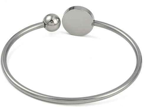 Liqunsweet 10 PCS Round Base Base 304 Cuff Cuff Bangle Bangle مع صينية مدي Cabochon لأساور المجوهرات DIY صنع مستلزمات الزخرفة in Kuwait