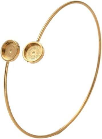 Liqunsweet 10 PCS Round Base Base 304 Cuff Cuff Bangle Bangle مع صينية مدي Cabochon لأساور المجوهرات DIY صنع مستلزمات الزخرفة in Kuwait