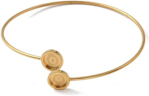 Liqunsweet 10 PCS Round Base Base 304 Cuff Cuff Bangle Bangle مع صينية مدي Cabochon لأساور المجوهرات DIY صنع مستلزمات الزخرفة in Kuwait