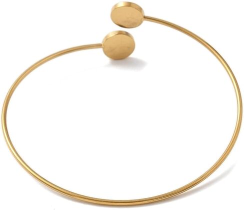 Liqunsweet 10 PCS Round Base Base 304 Cuff Cuff Bangle Bangle مع صينية مدي Cabochon لأساور المجوهرات DIY صنع مستلزمات الزخرفة in Kuwait
