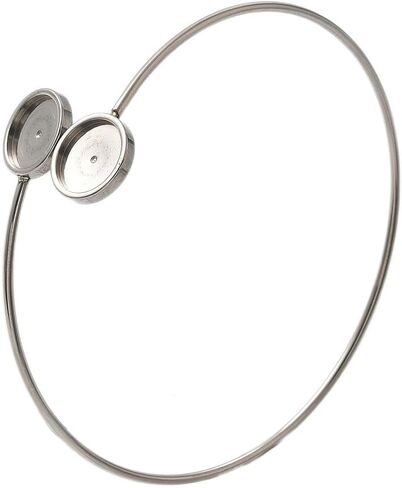Liqunsweet 10 PCS Round Base Base 304 Cuff Cuff Bangle Bangle مع صينية مدي Cabochon لأساور المجوهرات DIY صنع مستلزمات الزخرفة in Kuwait