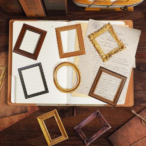 180pcs Scrapbook Frames,Frame Stickers for Junk Journal,Pasteable Vintage Scrapbook Photo Frames Stickers,Scrapbook Decoratives for DIY Scrapbooking Junk Journal Crafts Album in Saudi Arabia