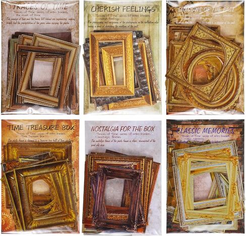 180pcs Scrapbook Frames,Frame Stickers for Junk Journal,Pasteable Vintage Scrapbook Photo Frames Stickers,Scrapbook Decoratives for DIY Scrapbooking Junk Journal Crafts Album in Saudi Arabia