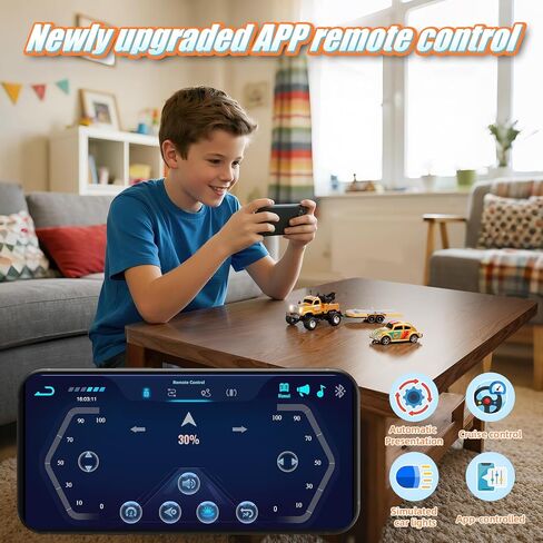 شاحنة Mini RC ، 1: 64 مقياس Mini RC مع الأضواء ، 2.4 جيجا هرتز قابلة لإعادة الشحن شاحنة RC مع مقطورة ， السرعة/التوجيه هدية مثالية للبنين والبالغين in Kuwait
