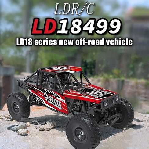 LDRC 18499 Waterproof Rc Climbing Car 1:18 Full Proportion Rc Offroad 4x4 Rc Underwater Crawler Pipe Rack Climbing Vehicle Cars Model RTR (Red) in Kuwait