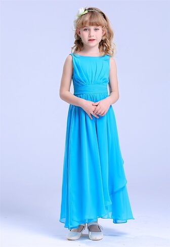 فستان وصيفة العروس للصغار من الشيفون للفتيات مقاس 7-16 من Happy Rose in Kuwait