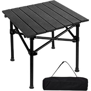 Camping Table, Fold up Lightweight Compact Table, 2-4 Person Portable Roll up Aluminum Table with Carry Bag for Outdoor, Camping, Picnic, Backyards, BBQ, Brown in Saudi Arabia