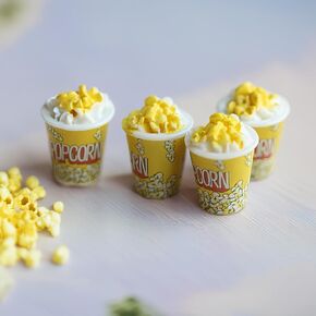 Realistic Miniature Popcorn Buckets: 10pcs, Resin Food Prop for Dollhouse Kitchen & Movie Scenes in Saudi Arabia