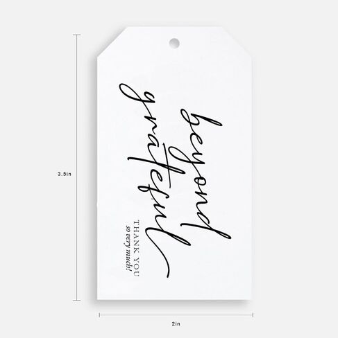 Thank You Gift Tags, Modern Calligraphy, Beyond Grateful for You Gift Tags Perfect for Weddings, Bridal and Baby Showers, Birthdays, Parties or Special Events (25 Tags) in Saudi Arabia