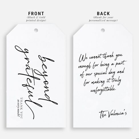 Thank You Gift Tags, Modern Calligraphy, Beyond Grateful for You Gift Tags Perfect for Weddings, Bridal and Baby Showers, Birthdays, Parties or Special Events (25 Tags) in Saudi Arabia