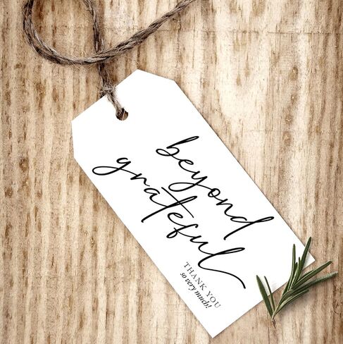 Thank You Gift Tags, Modern Calligraphy, Beyond Grateful for You Gift Tags Perfect for Weddings, Bridal and Baby Showers, Birthdays, Parties or Special Events (25 Tags) in Saudi Arabia
