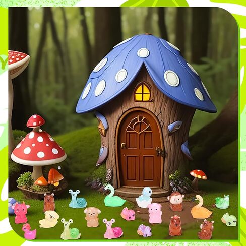 72pcs Luminous Mini Resin Animals, Glow in The Dark Mini Ducks, Flamingo, Dog, Dinosaur, Snail, Cow, Bird, Capybara, Seal, and Chinese Zodiac Resin Animals in Saudi Arabia