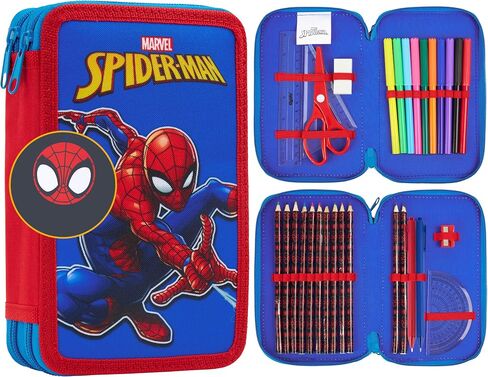 Marvel Spiderman Pencil Case with Pencils Pencils Markers School Supplies Set Pen Holder Stationery Art Hilts for Boys (Multi) in Saudi Arabia