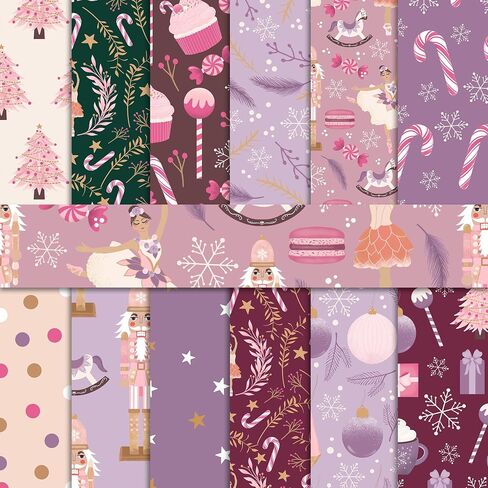 24 Sheets Christmas Pattern Pad 11.8'' x 11.8'' – Nutcracker Ballet Scrapbook Paper, Nutcracker Ballet Patterned Double-Sided Cardstock Paper for Xmas Crafts & DIY Card Making, Origami, Scrapbooking in Saudi Arabia