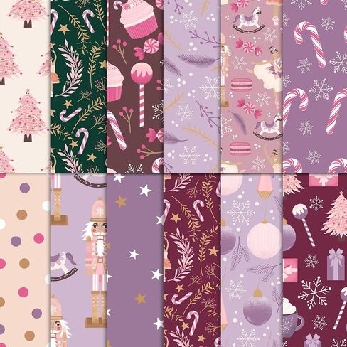 24 Sheets Christmas Pattern Pad 11.8'' x 11.8'' – Nutcracker Ballet Scrapbook Paper, Nutcracker Ballet Patterned Double-Sided Cardstock Paper for Xmas Crafts & DIY Card Making, Origami, Scrapbooking in Saudi Arabia
