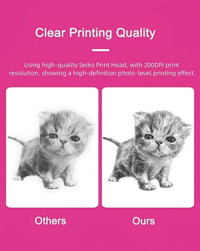 Mini Thermal Printer with 14 Rolls Sticky Papers, Wireless Bluetooth Photo Printer, Portable Label Maker Machine with Tape, Small Compact Picture Maker for Student Kid, Purple in Saudi Arabia