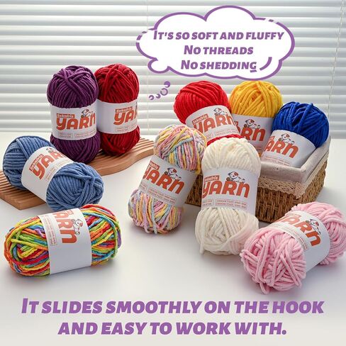 3 Pack Orange Chunky Chenille Yarn for Crocheting, Baby Yarn for Crocheting Soft Blanket/Amigurumi, 300g (262yds) Super Bulky Fluffy Velvet Knitting/Crochet Yarn in Kuwait