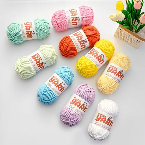 3 Pack Orange Chunky Chenille Yarn for Crocheting, Baby Yarn for Crocheting Soft Blanket/Amigurumi, 300g (262yds) Super Bulky Fluffy Velvet Knitting/Crochet Yarn in Kuwait
