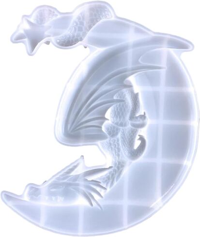 Dragon Mold Moon-Shaped Realistic 3D Dragon Resin Mold Easy Release DIY-Friendly Silicone Molds for Crafts, Wall Art, Home Decor, Dragon Mold in Saudi Arabia