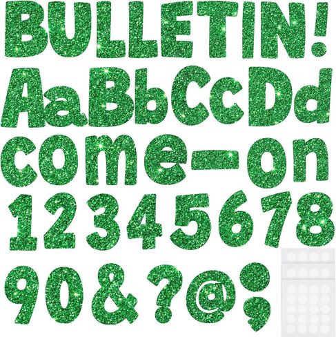 225Pcs Glitter Bulletin Board 4inch Letters with Adhesive Dots Punctuation Symbols Cutout for Classroom Numbers Alphabet School Display Decorating Supplies (Blue) in Saudi Arabia
