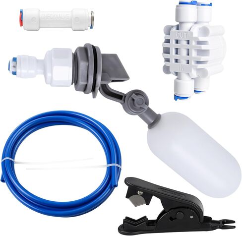 RO/DI Float Valve Kit for Reef Tank & Aquarium ATO – Auto Top Off System for Reverse Osmosis – Includes Shut-Off Valve, Float and check Valves, Tubing & Cutter in Saudi Arabia