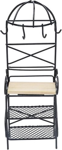 1:12 Miniature Bakers Rack, Dollhouse Kitchen Accessories Miniature Furniture Wooden Storage Rack Storage Display, for Living Room Decoration(White) in Saudi Arabia