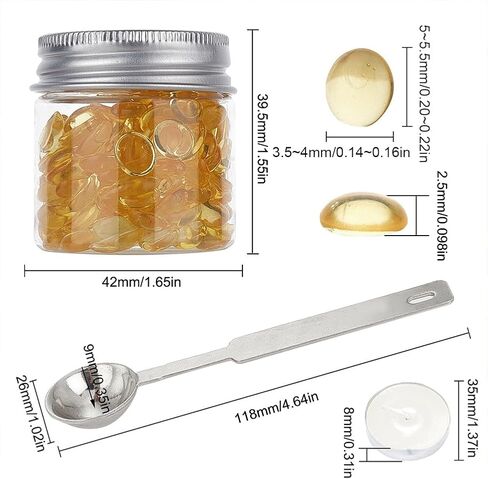 CRASPIRE Transparent Sealing Wax Beads Yellow Wax Seal Beads Kit with 2pcs Candle 1pc Melting Spoon for Wax Seal Stamp for Wedding Invitations Letter Envelopes Packaging Crafts Card(Packed in Can) in Saudi Arabia
