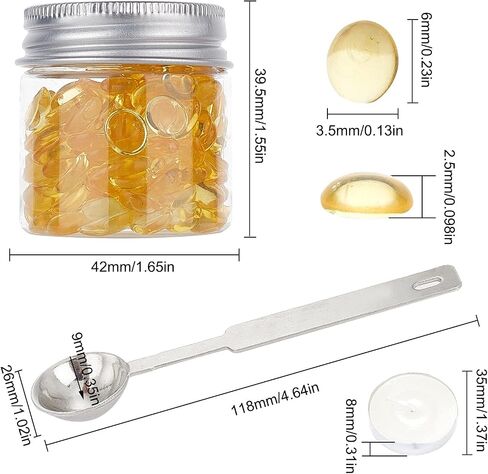 CRASPIRE Transparent Sealing Wax Beads Yellow Wax Seal Beads Kit with 2pcs Candle 1pc Melting Spoon for Wax Seal Stamp for Wedding Invitations Letter Envelopes Packaging Crafts Card(Packed in Can) in Saudi Arabia