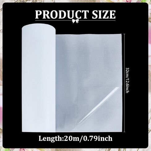 Benecreat 65.6ft × 12.6inch شريط Fix Hot Fix ، أحجار الراين النقل لفة الورق لفة النقل للنقل زخرفة قماش ملابس الراين ، سمك 0.3 ملم in Saudi Arabia