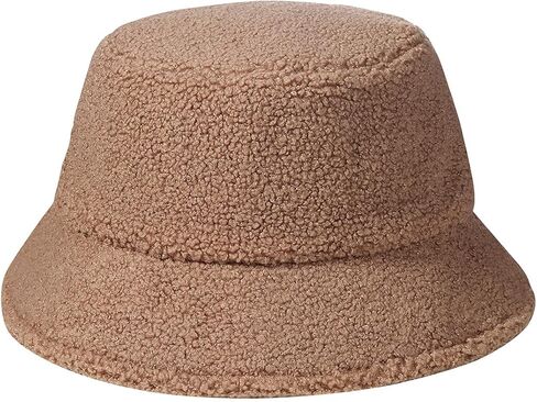 MaxNova Women Fuzzy Sherpa Teddy Style Vintage Faux Fur Wool Bucket Hat in Saudi Arabia