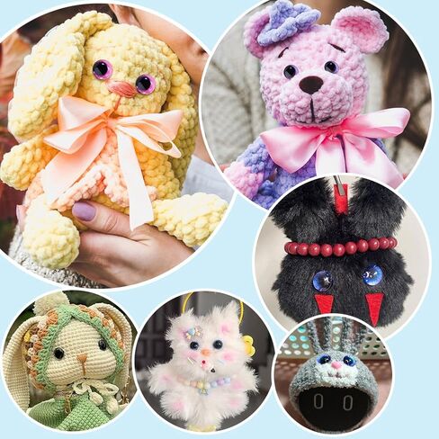 Ph Pandahall 96pcs 6 ألوان القمر السلامة عيون مع غسالات العيون الكروشيه 18 مم عيون سلامة بريق ثلاثي الأبعاد ل Amigurumi crochet plush الحيوانات المحشوة in Saudi Arabia