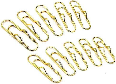10Pcs Gold Metal Pen Clips, Multi Function Pen Holder Clips Bookmarks for Notebooks, Paper Clip Stationery Tool, Pencil Holders in Saudi Arabia