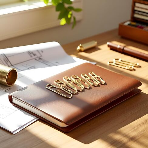10Pcs Gold Metal Pen Clips, Multi Function Pen Holder Clips Bookmarks for Notebooks, Paper Clip Stationery Tool, Pencil Holders in Saudi Arabia